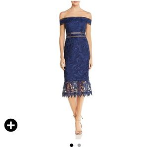 Aidan Mattox Off the Shoulder Lace Dress